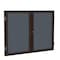 Ghent Enclosed Bulletin Board, 2 Door, Fabric, Walnut Frame, 3 ft H x 4 ft W, Gray PN23648F-91 - alternate 1